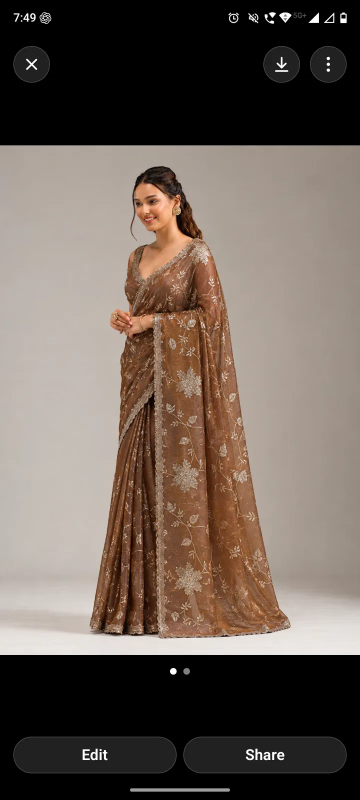 Lavender & Metallic Gold Shimmer Saree