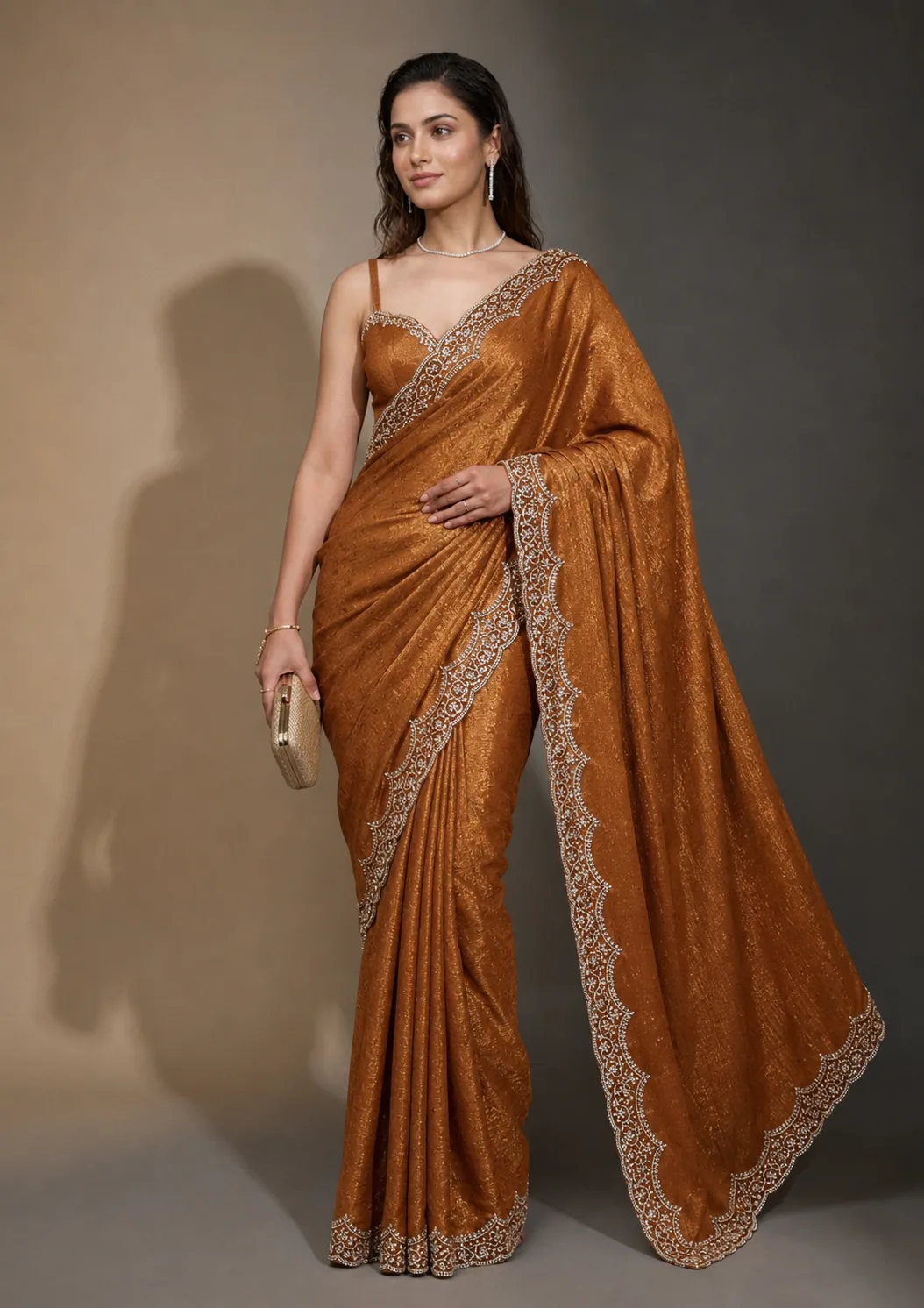 Dual Tone Deep Plum Wine Saree